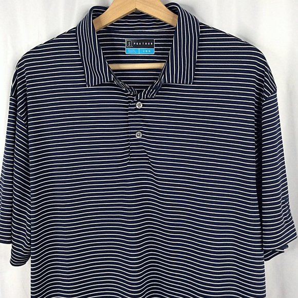 PGA Tour Golf Polo Shirt Mens Size Large Striped Short Sleeve - Picture 3 of 6